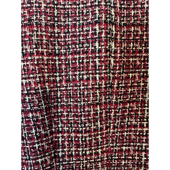 Perry Ellis Women's Tweed Zip V-Neck Blazer Jacket Size 8 Coat Red Black - Picture 7 of 7